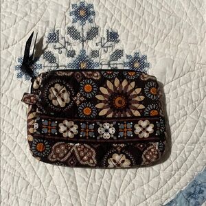 Vera Bradley Brown Floral Cosmetic Bag